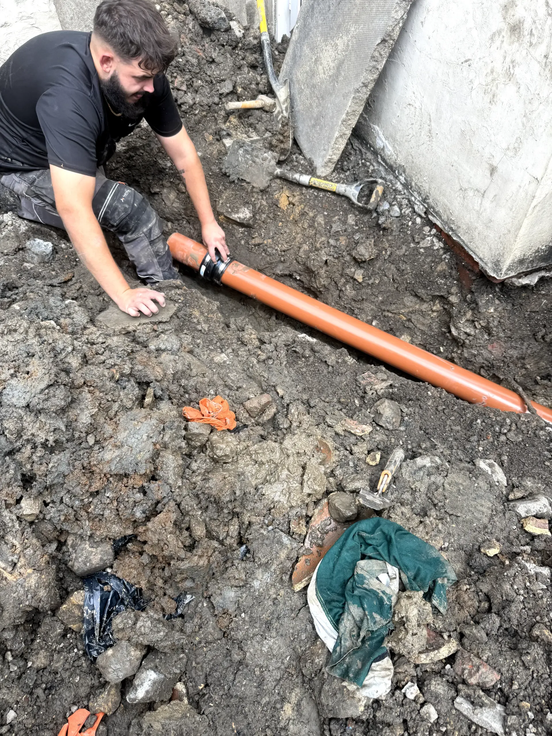 Professional drain excavation and replacement in Darwen by WGS Services engineers.